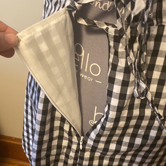 🌈Black & White spaghetti strap checkered plaid summer dress size medium🌈 - Picture 6 of 9